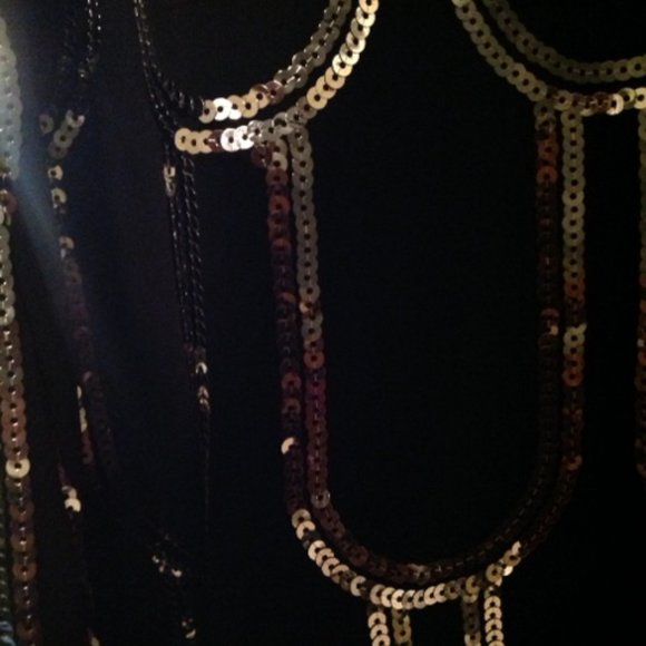 BLACK & SILVER SEQUINED COCKTAIL DRESS - SIZE 14W - Picture 4 of 4